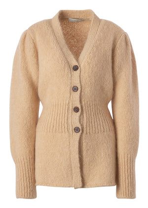 RIBBED WAIST CARDIGAN