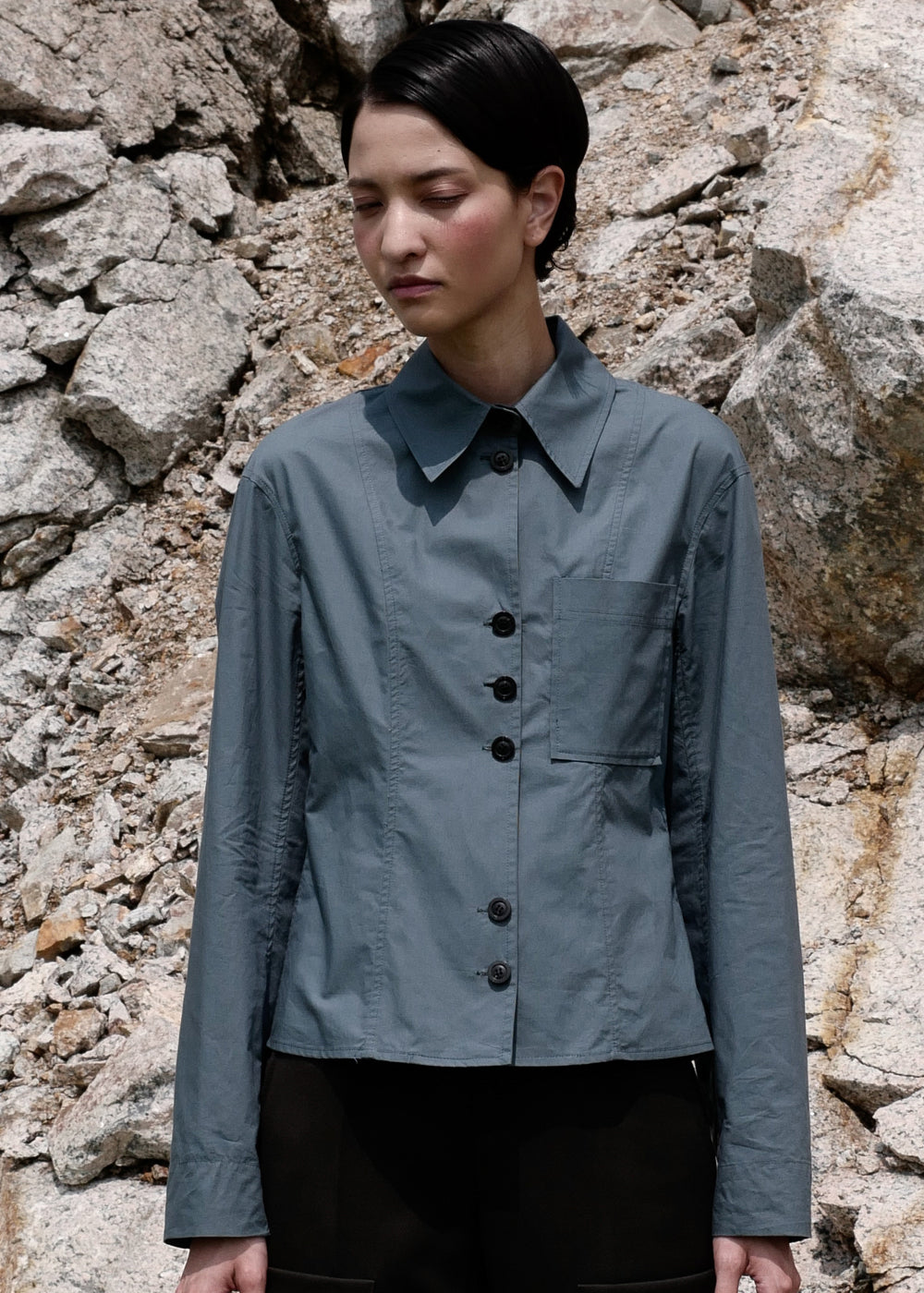 UNBALANCE BUTTON SHIRT