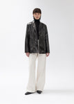 FAUX LEATHER SINGLE BUTTON JACKET_CHARCOAL