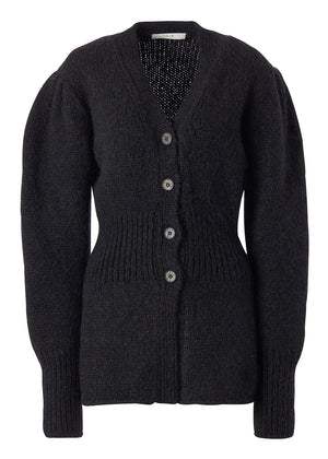 RIBBED WAIST CARDIGAN