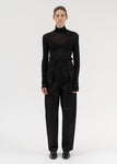 ONE PIN TUCK COTTON PANTS BLACK