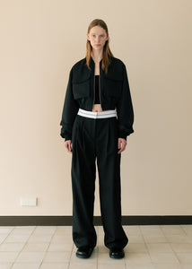 POCKET CROPPED BLOUSON_BLACK