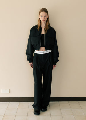 POCKET CROPPED BLOUSON_BLACK