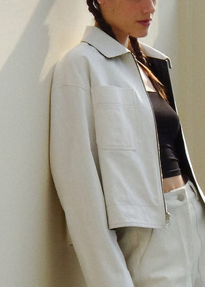 OUT POCKET REVERSIBLE JACKET_BLACK AND IVORY