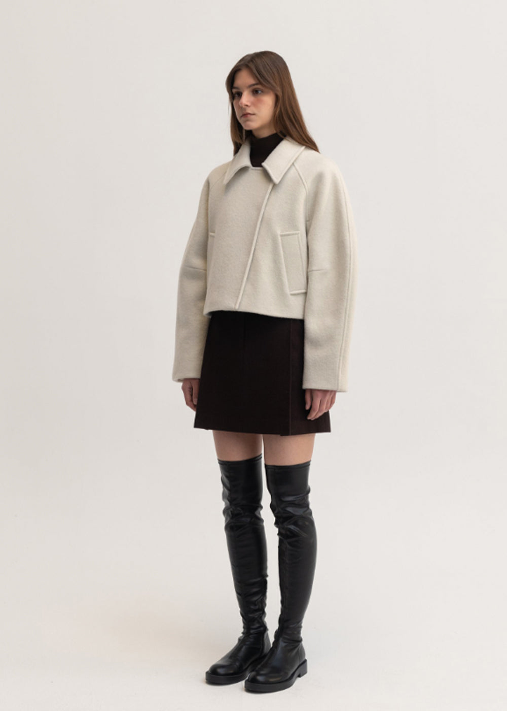 ALPACA COLLAR CROP JACKET_IVORY