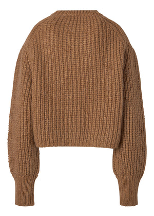 VOLUME MOHAIR KNIT_CAMEL