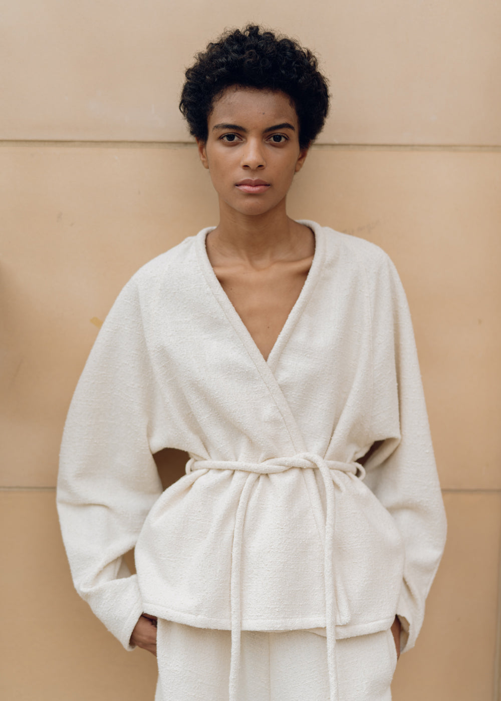 PIPING ROBE JACKET ECRU