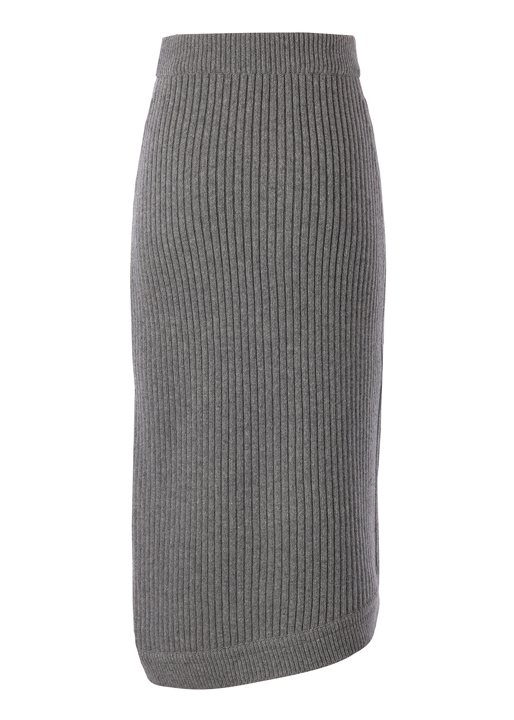 UNBALANCE KNIT CASHMERE SKIRT _ GREY