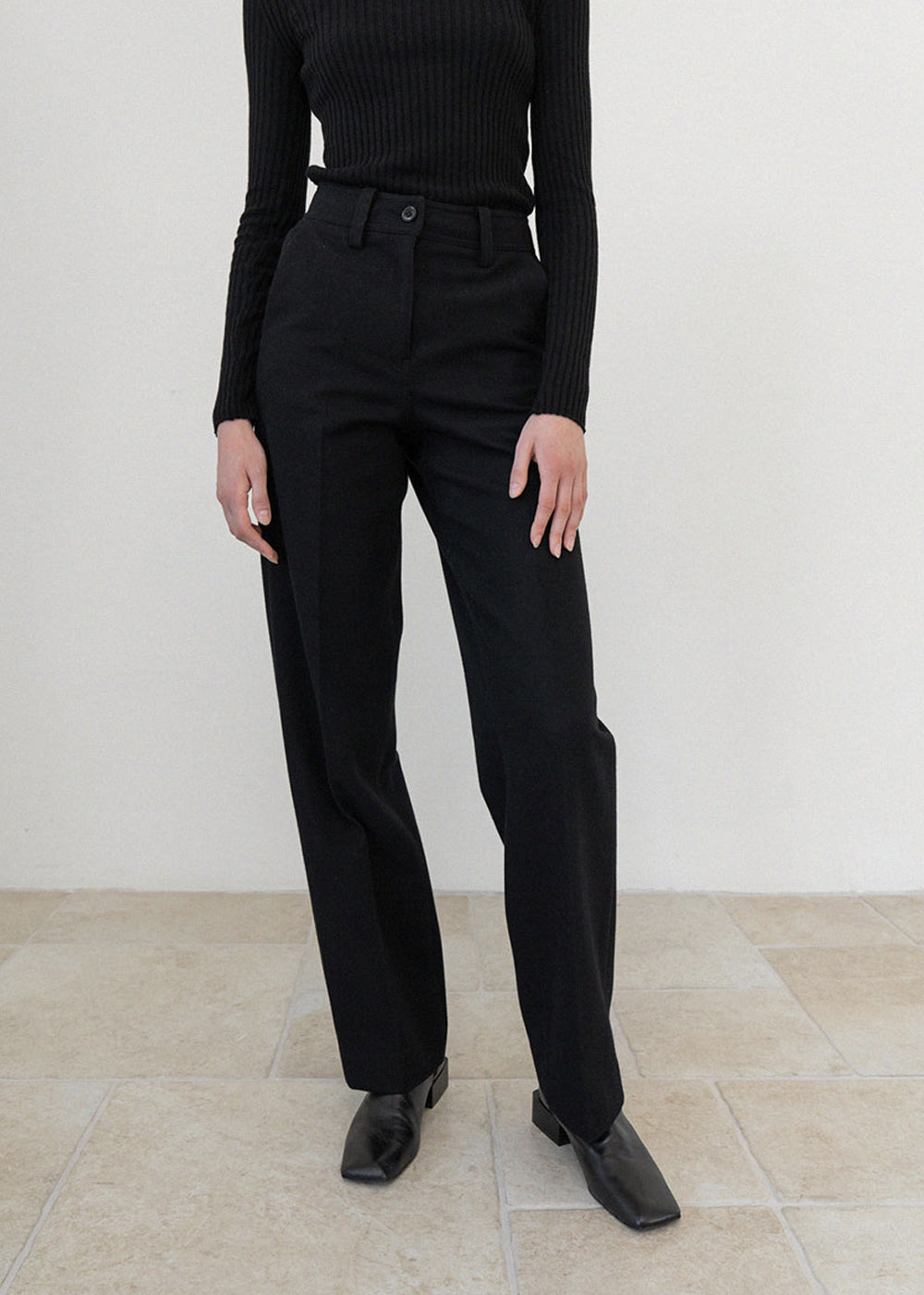 $1110 Louis Vuitton Womens Size 36 Black Slim Wool Pants Front Tie Belt