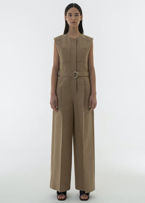 COTTON POCKET JUMPSUIT KHAKI