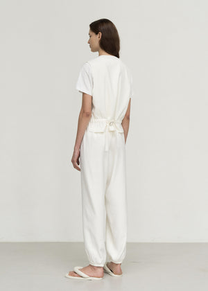 BAMBOO BUTON VEST CREAM