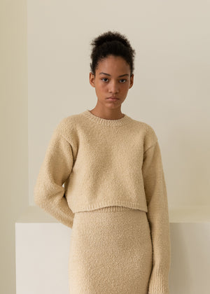 SHEARING ROUND NECK KNIT YELLOW