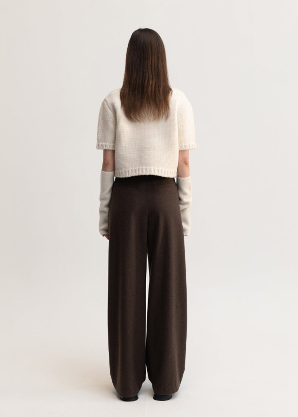 BAND POINTED WOOL PANTS_BROWN