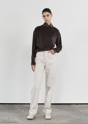 STRAIGHT FIT CORDUROY PANTS CREAM