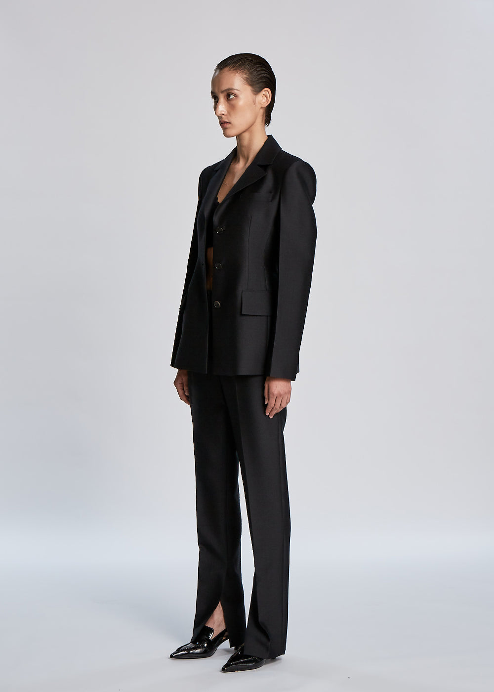 SLIT SILK PANTS_BLACK