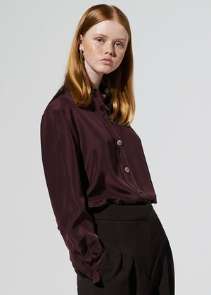 SILK STANDARD SHIRT BROWN