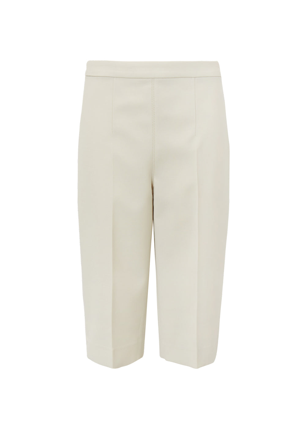 SIDE-SLIT WOOL HALF-PANTS