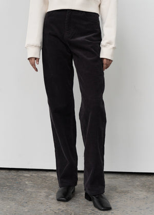 STRAIGHT FIT CORDUROY PANTS CHARCOAL