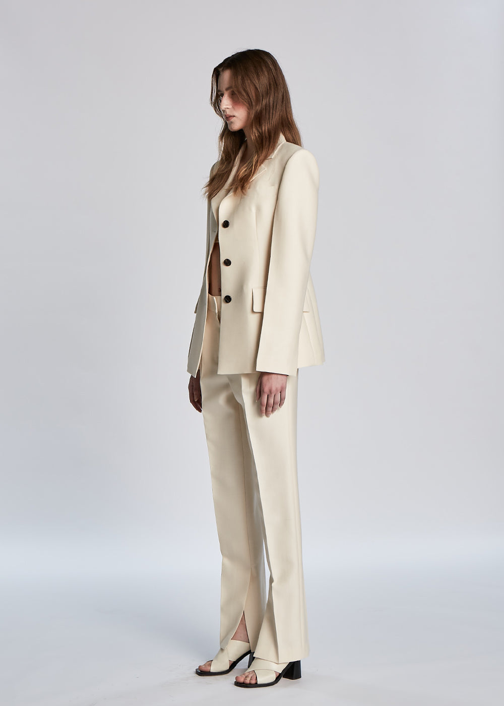 SLIT SILK PANTS_CREAM