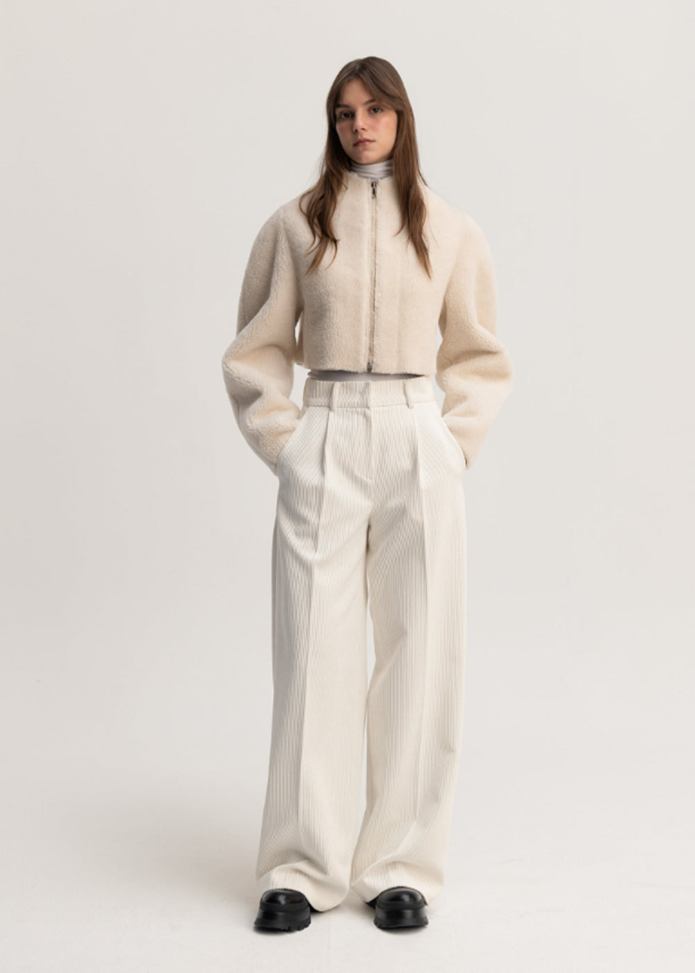 REVERSIBLE SHEARING CROPPED JACKET_CREAM