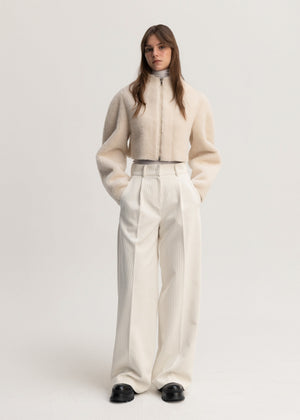 REVERSIBLE SHEARING CROPPED JACKET_CREAM