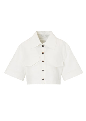 CROP HALF-SLEEVE SHIRTS_WHITE