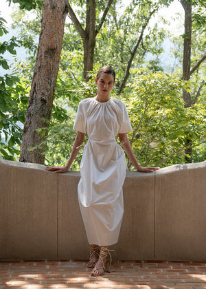 SIDE RING SHIRRING DRESS