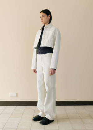 PIGMENT COTTON CROPPED JACKET_IVORY