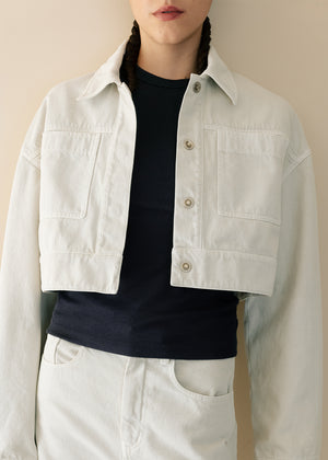 PIGMENT COTTON CROPPED JACKET_IVORY