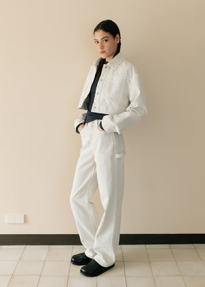 PIGMENT COTTON CROPPED JACKET_IVORY