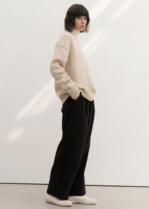 SHETLAND WOOL V NECK SWEATER IVORY