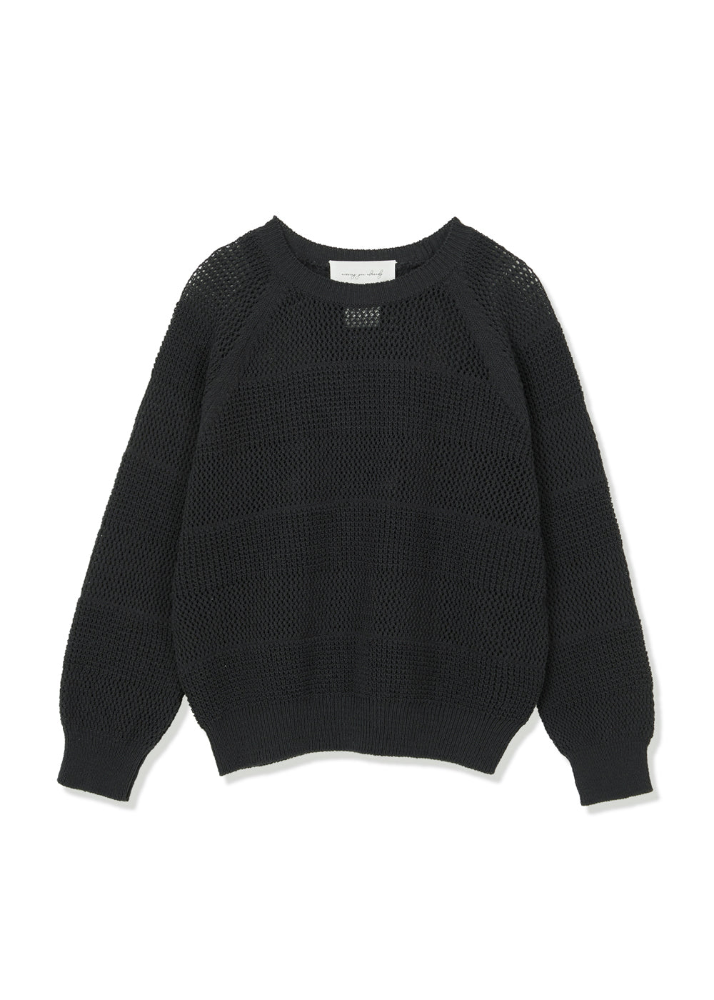 COTTON RELAXED-FIT KNIT TOP BLACK