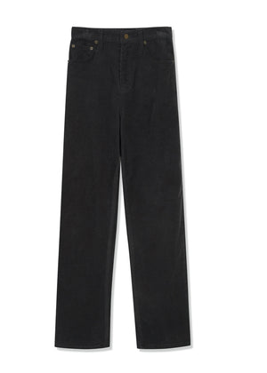STRAIGHT FIT CORDUROY PANTS CHARCOAL