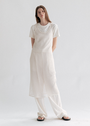 COTTON NET DRESS IVORY