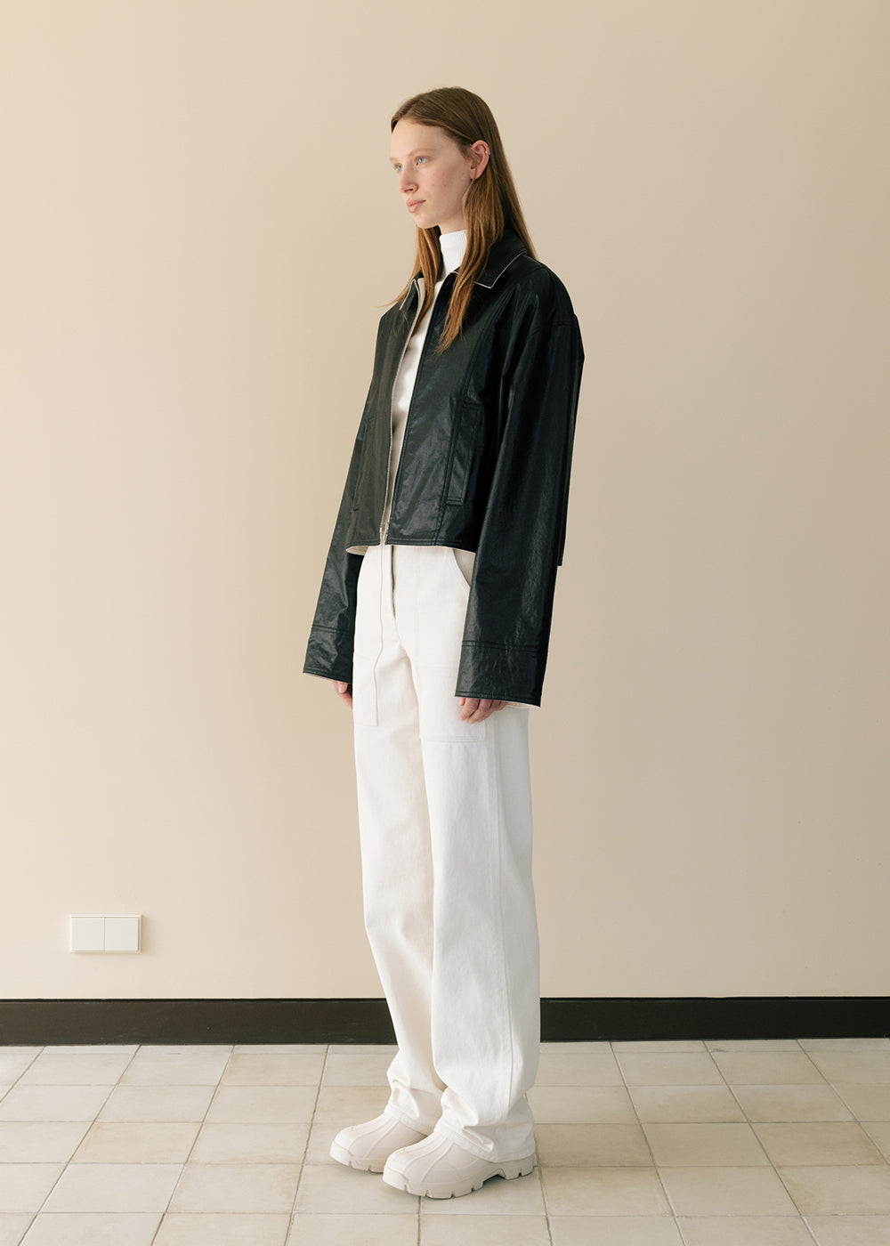 OUT POCKET REVERSIBLE JACKET_BLACK AND IVORY