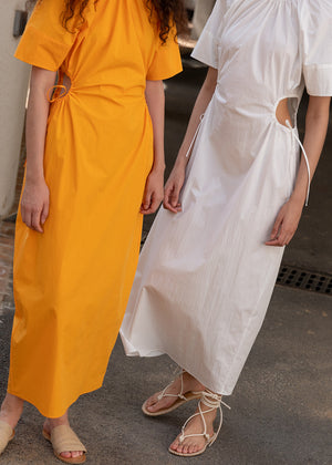SIDE RING SHIRRING DRESS
