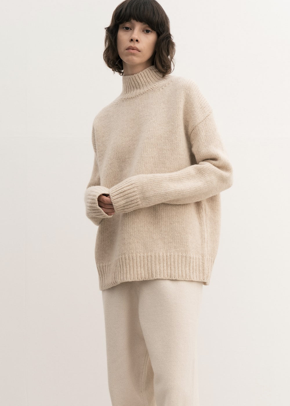 SHETLAND WOOL TURTLENECK SWEATER IVORY