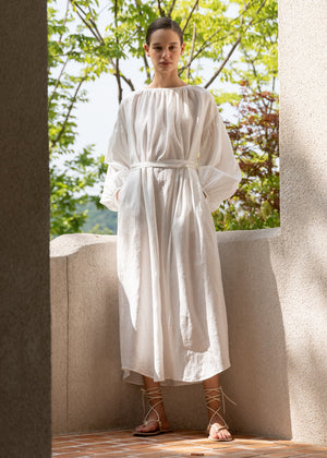 SHIRRING VOLUME SLEEVE DRESS