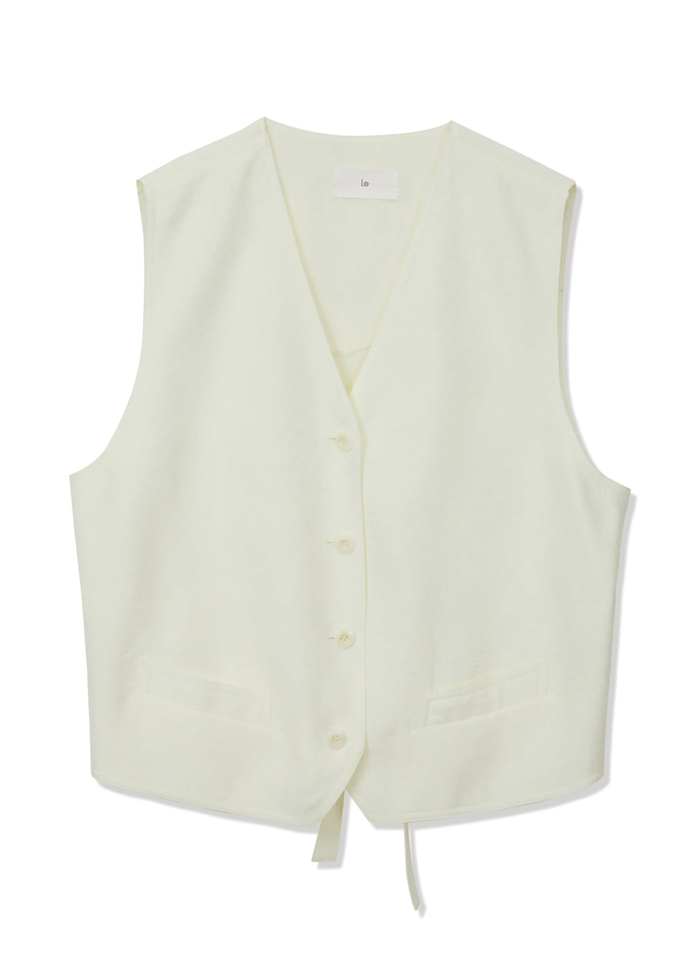 BAMBOO BUTON VEST CREAM