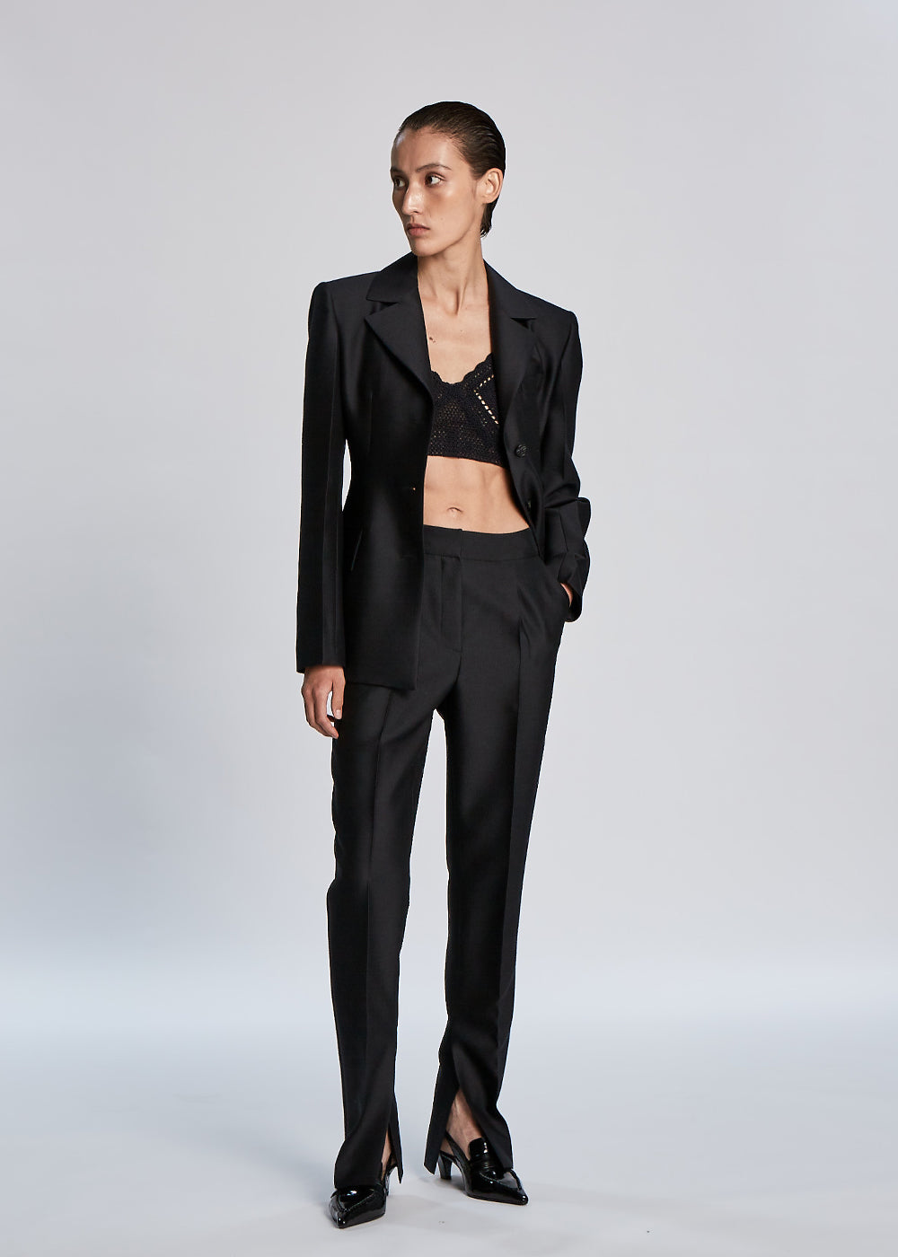 SLIT SILK PANTS_BLACK