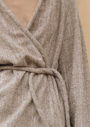 PIPING ROBE JACKET BROWN