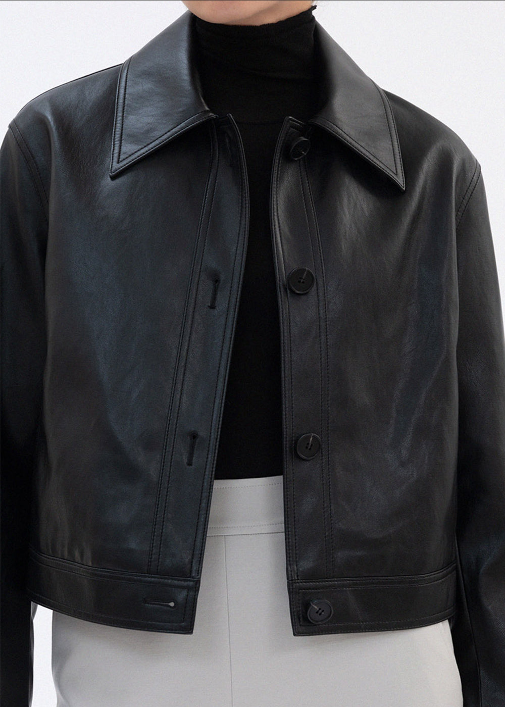 VEGAN LEATHER CROPPED JACKET_BLACK