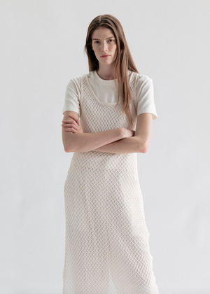 COTTON NET DRESS IVORY