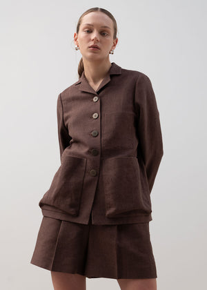 Banding Half Pants Brown