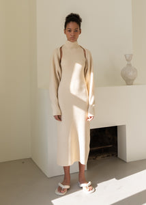 CASHMERE BLEND KNIT BOLERO BEIGE