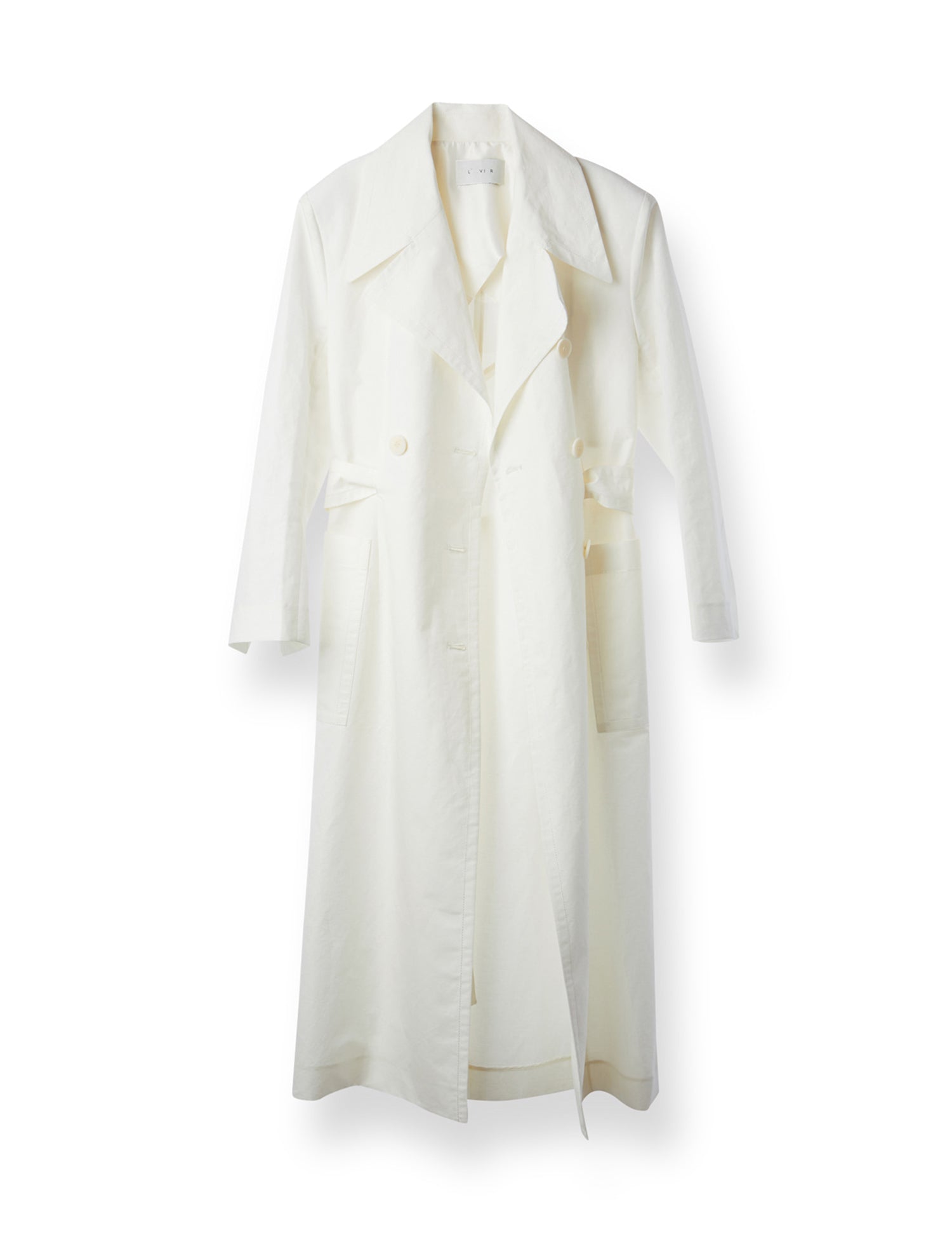 LINEN DOUBLE COAT WHITE
